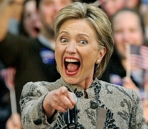 여자 미국 힐러리 클린턴 손가락질 표정