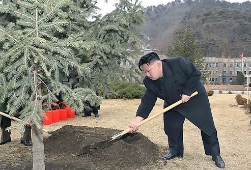 김정은 땅파는 모습 북한 삽질 삽