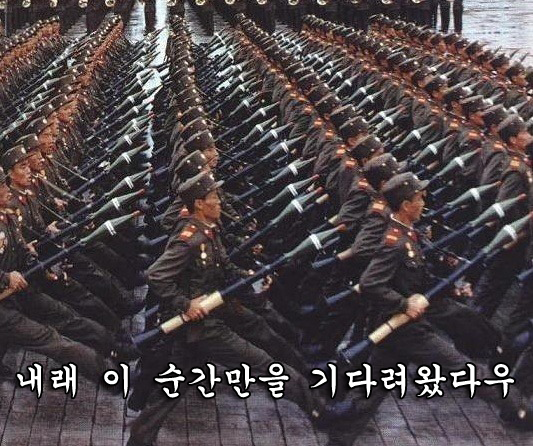 내래 이 순간만을 기다려왔다우 북한 군대 병사 군인