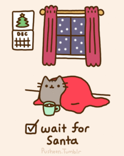 크리스마스 시즌 움짤 Christmas 귀여운 고양이 산타 겨울 눈오는날