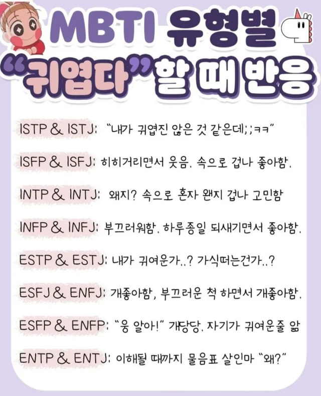 Mbti 성격 유형 취향 Mbti짤 Mbti짤방 Mbti타입 오늘의짤방