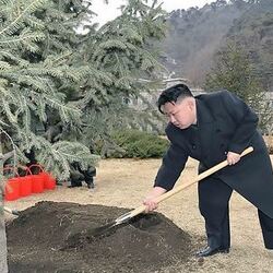 김정은 땅파는 모습 북한 삽질 삽