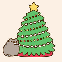 크리스마스 시즌 움짤 Christmas 겨울 tree 트리 나무 겨울 예쁜 반짝 선물 고양이 귀여운
