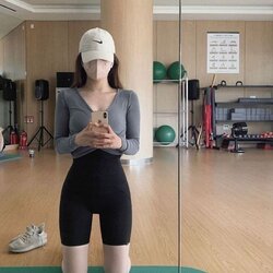 운동 레깅스 셀카 예쁜 여자 ㅊㅈ 거울 스트레칭 피트니스